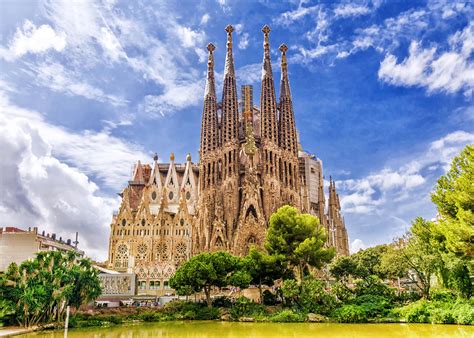 Sagrada Familia, A large unfinished Roman Catholic basilica designed by Antoni Gaudí.