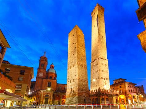 The Two Towers, Iconic medieval towers in the heart of Bologna.