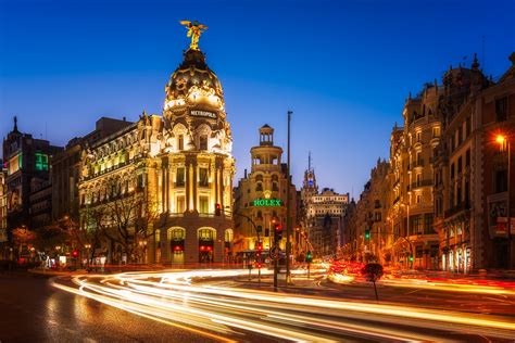 Gran Vía, A famous street known for its theaters, shopping, and nightlife.